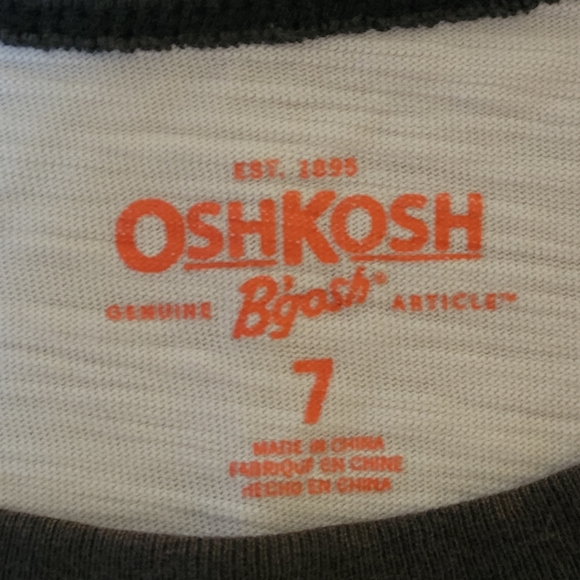 Oshkosh - Boys gray & orange tee, size 7 - Picture 2 of 2